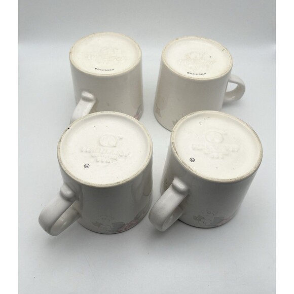 Vintage Pfaltzgraff WYNDHAM USA by 4 MUGS CUPS 8 Oz  Floral White Stoneware USA - Picture 6 of 6